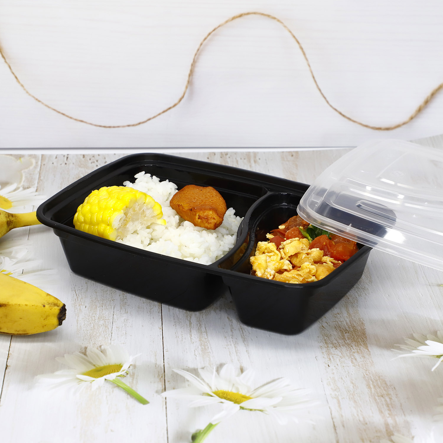 2 compartment take away fast food plastic microwave container (3)