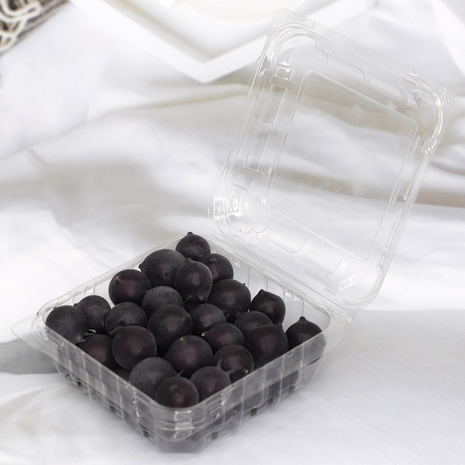 Plastic PET 125g blueberry clamshell disposable clear fruit packaging box (3)