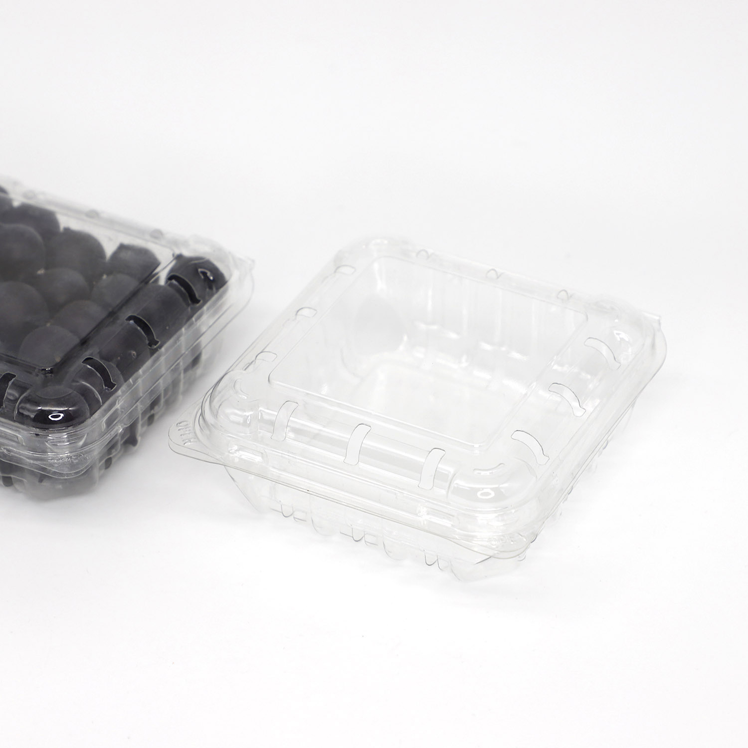 Plastic PET 125g blueberry clamshell disposable clear fruit packaging box (1)